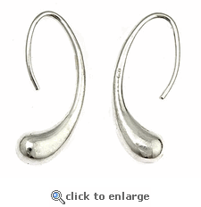 Elongated Sterling Silver Teardrop Earrings
